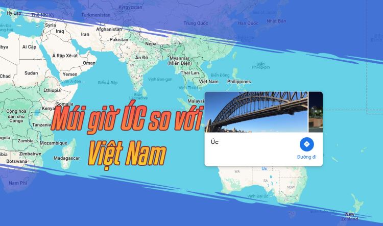 Múi giờ Úc so với Việt Nam