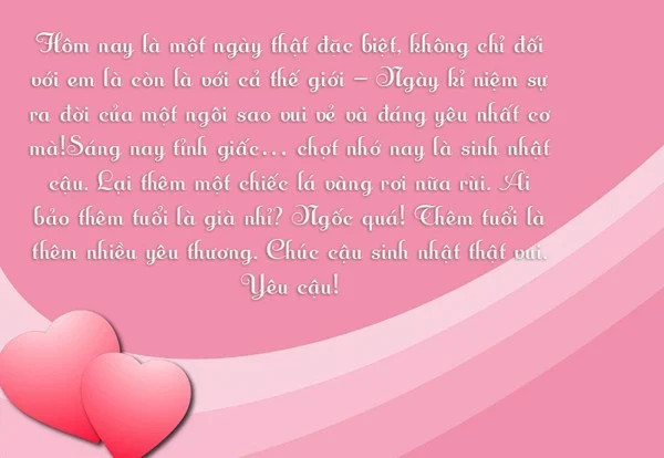 Chúc mừng sinh nhật người yêu